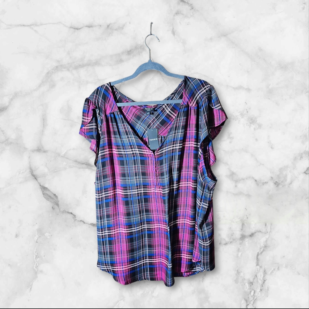 NWT Harper Georgette Tulip Sleeve Blouse